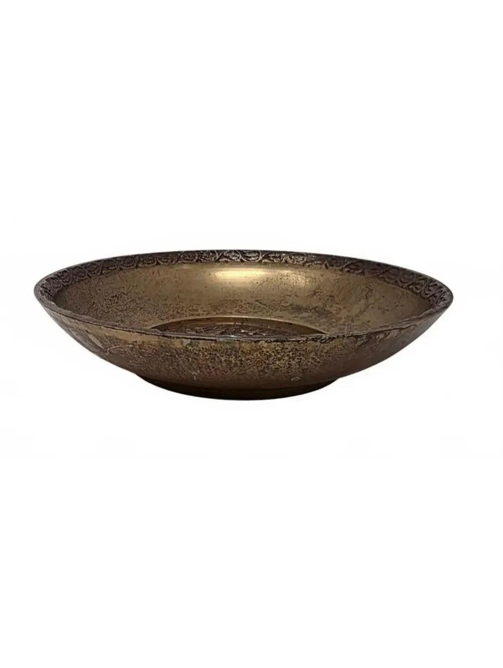 Vintage Korean Brass Stag Trinket Bowl Woodland Catchall Dish 4 7/8 Inch